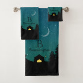 Twiight Camping Scene Towel Set Bad Handdoek (Insitu)