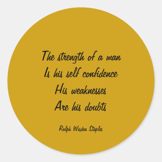 Twijfel en zelfvertrouwen ronde sticker (Voorkant)