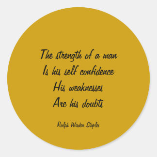 Twijfel en zelfvertrouwen ronde sticker
