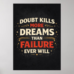 Twijfel vs Falen vs Dromen - Succes Motivatie Poster