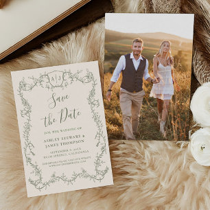 Twijfelende Roos Salie Bruiloft Save the Date Kaart