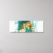 Twijg met gouden bladeren Ginko Biloba Canvas Afdruk (Voorkant)