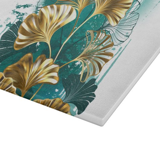 Twijg met gouden bladeren Ginko Biloba Snijplank (Hoek)