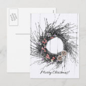 twijgkrans kerstkaart feestdagenkaart (Voorkant / Achterkant)