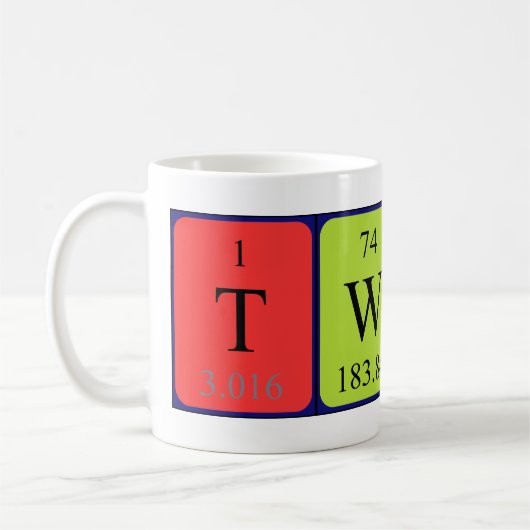 Twila tasse de nom de table périodique (Gauche)