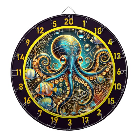 Twilight Abyss Octopus Dartboard Dartbord (Voorkant)