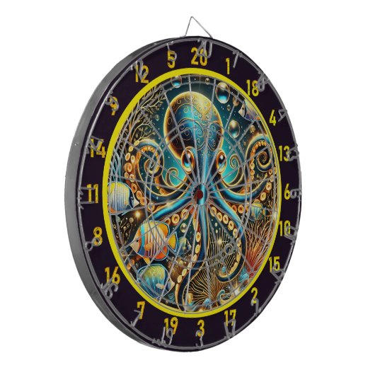 Twilight Abyss Octopus Dartboard Dartbord (Voorkant Links)