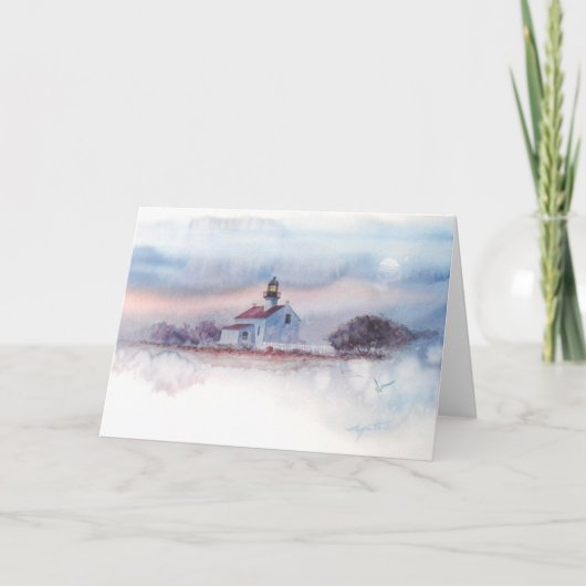 TWILIGHT AT OLD PT. LOMA LIGHTHOUSE, SAN DIEGO, CA KAART (Voorkant)