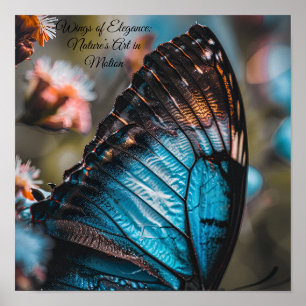 Twilight Blue: Macro Vlindervleugel Poster