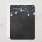 Twilight Blue String Lights Wedding Invitation Kaart (Achterkant)