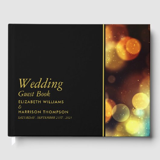 Twilight Bokeh Lights Wedding Guest Book Gastenboek (Voorkant)