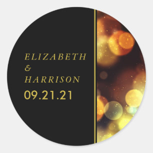 Twilight Bokeh Lights Wedding Ronde Sticker