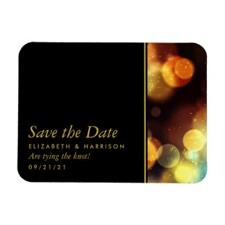 Twilight Bokeh Lights Wedding Save the Date Magneet