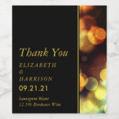 Twilight Bokeh Lights Wedding Wijn Etiket (Enkel label)