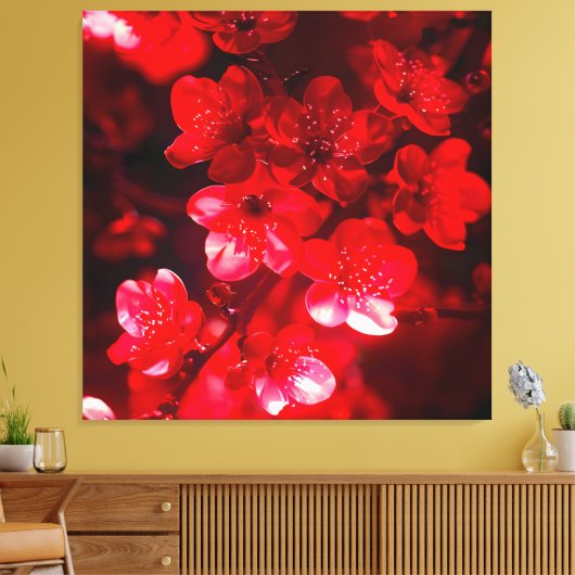 Twilight Cherry Blossom Glow Canvas Afdruk (Insitu (Woonkamer))