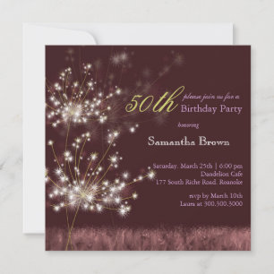 Twilight Dandelion 50ste verjaardagsfeestje Kaart