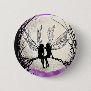 Twilight Fairy Art Pin Badge Fairy Silhouette Ronde Button 5,7 Cm