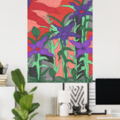 Twilight Floral Garden Poster (Thuiskantoor)