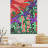 Twilight Floral Garden Poster (Keuken)
