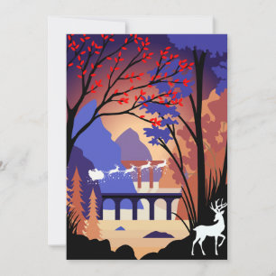 Twilight Forest Kerstmis Sinterklaas slee Feestdagenkaart