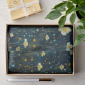 Twilight Garden Navy Blue, Goud Bloemen Decoupage Tissuepapier (Geschenk)