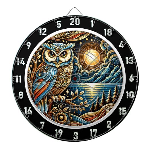 Twilight Guardian Uil Dartboard Art Dartbord (Voorkant)