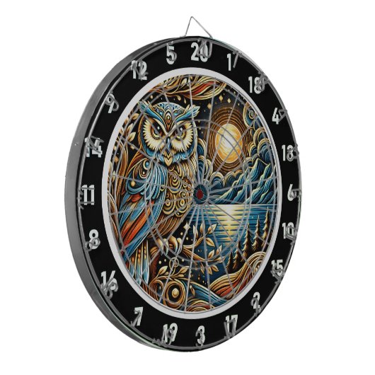 Twilight Guardian Uil Dartboard Art Dartbord (Voorkant Links)