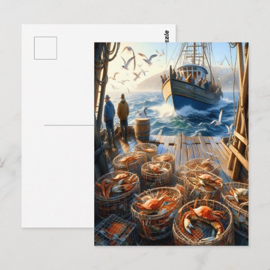Twilight Harvest vissers verzamelen krabben Briefkaart (Voorkant / Achterkant)