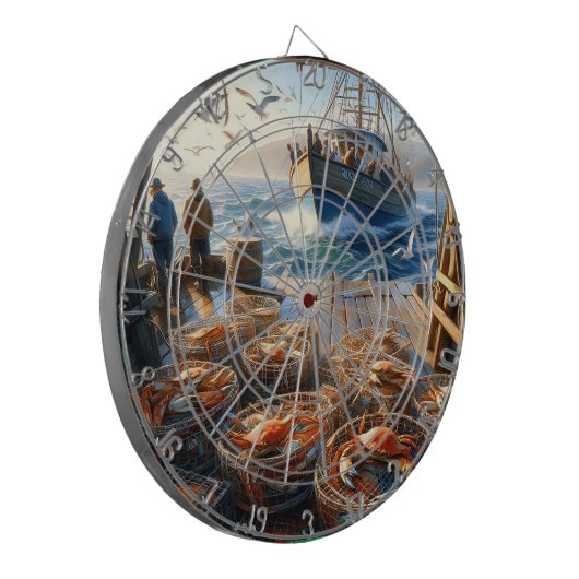 Twilight Harvest vissers verzamelen krabben Dartbord (Voorkant Links)