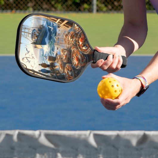 Twilight Harvest vissers verzamelen krabben Pickleball Paddle (Insitu)