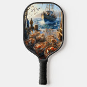 Twilight Harvest vissers verzamelen krabben Pickleball Paddle (Achterkant)