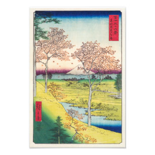 Twilight Hill bij Meguro Hiroshige Foto Afdruk