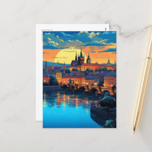 Twilight Magic boven Praag Feestdagenkaart