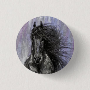 TWILIGHT MAGIC Friesian Horse-knop Ronde Button 3,2 Cm