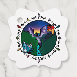 Twilight Magical Crystal Elegant Amethist Dragon Bedankjes Labels