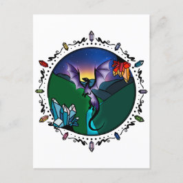 Twilight Magical Crystal Elegant Amethist Dragon Briefkaart