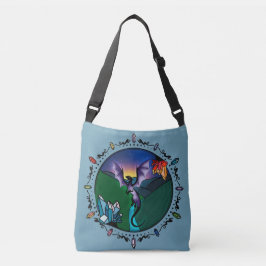 Twilight Magical Crystal Elegant Amethist Dragon Crossbody Tas