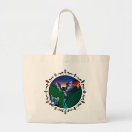 Twilight Magical Crystal Elegant Amethist Dragon Grote Tote Bag