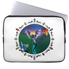 Twilight Magical Crystal Elegant Amethist Dragon Laptop Sleeve