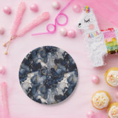 Twilight Navy Blue en Grey met Antiek Gold Papieren Bordje (Feest)