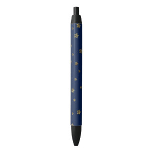 Twilight Navy en gouden sterren Zwarte Inkt Pen