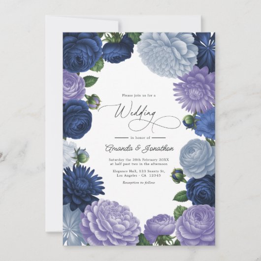 Twilight Navy, Mist Lavender & Silver Periwinkle Kaart (Voorkant)