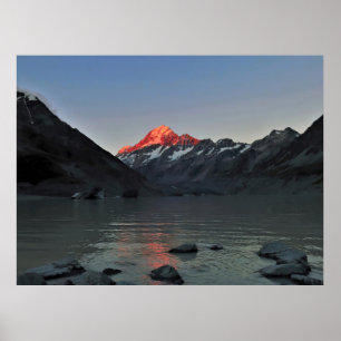 Twilight op Aoraki Poster