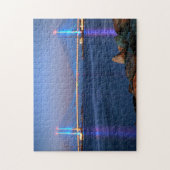 Twilight op de Inlet Bridge van de Indiase rivier Legpuzzel (Verticaal)