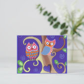 Twilight Owls Briefkaart (Staand voorkant)