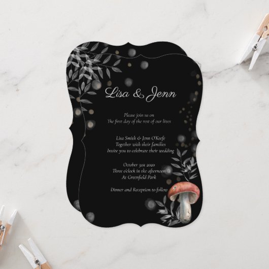 Twilight-paddenstoel Cottcore Weddenschap Kaart (Voorkant / Achterkant in situ)