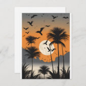 Twilight Palm Trees - Spooky - Blank Notecard Kaart (Voorkant / Achterkant)