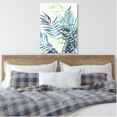 Twilight-palmen - Tropische bladeren Canvas Afdruk (Insitu (Slaapkamer))