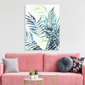 Twilight-palmen - Tropische bladeren Canvas Afdruk (Insitu (Woonkamer))