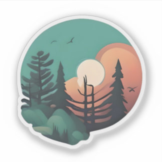 Twilight Pines Sticker